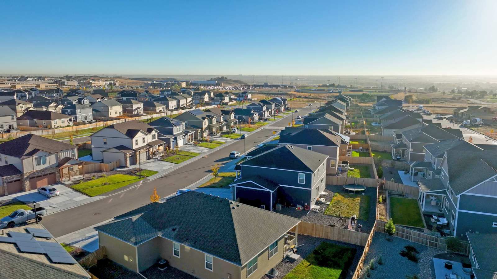 Aerial view of Timberleaf community in Thornton, Colorado