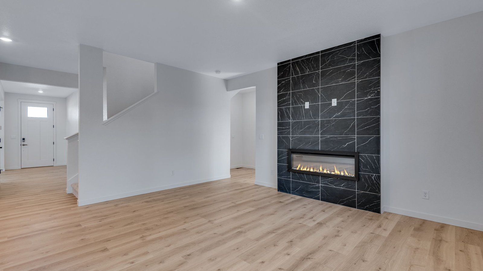 Living room with fireplace