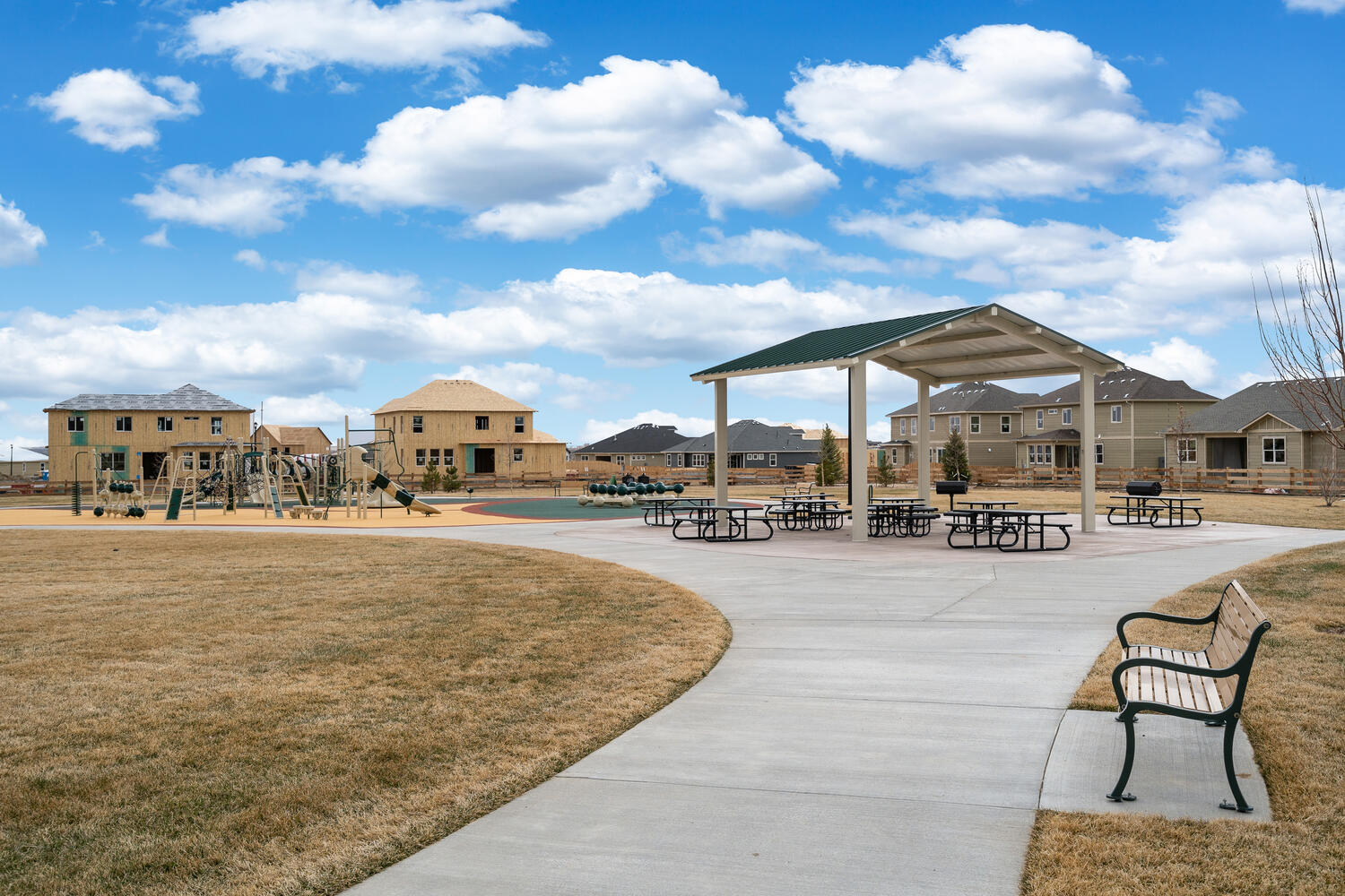 Gazebo with picnic tables and grills for sheltered entertainment and gatherings