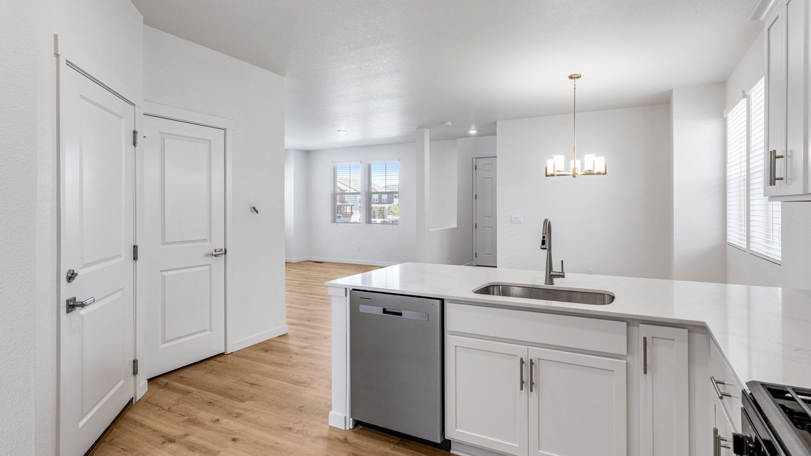 Spacious kitchen island in new home in Aurora, Colorado