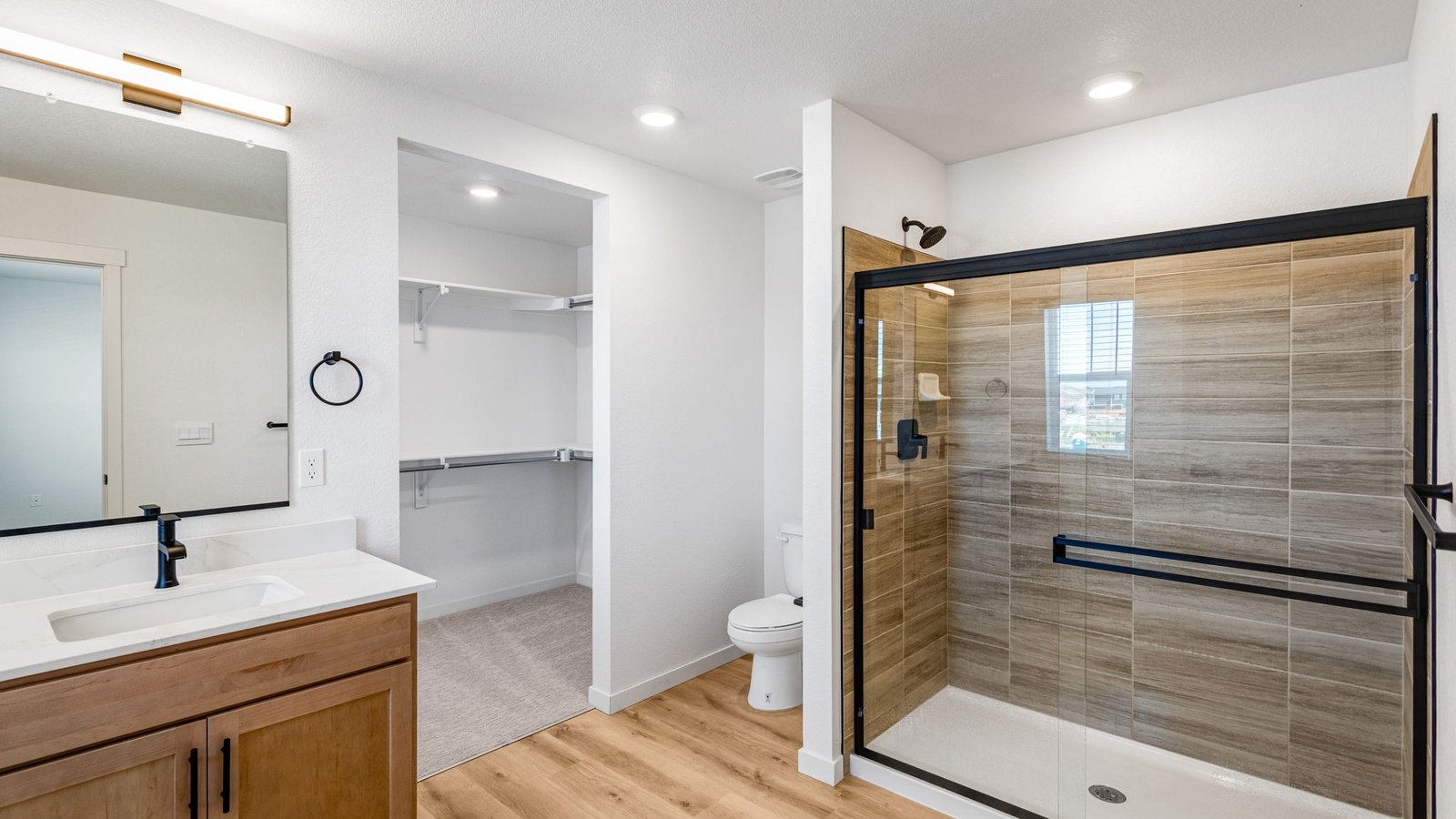 Private attached bathroom in new home near Aurora Colorado