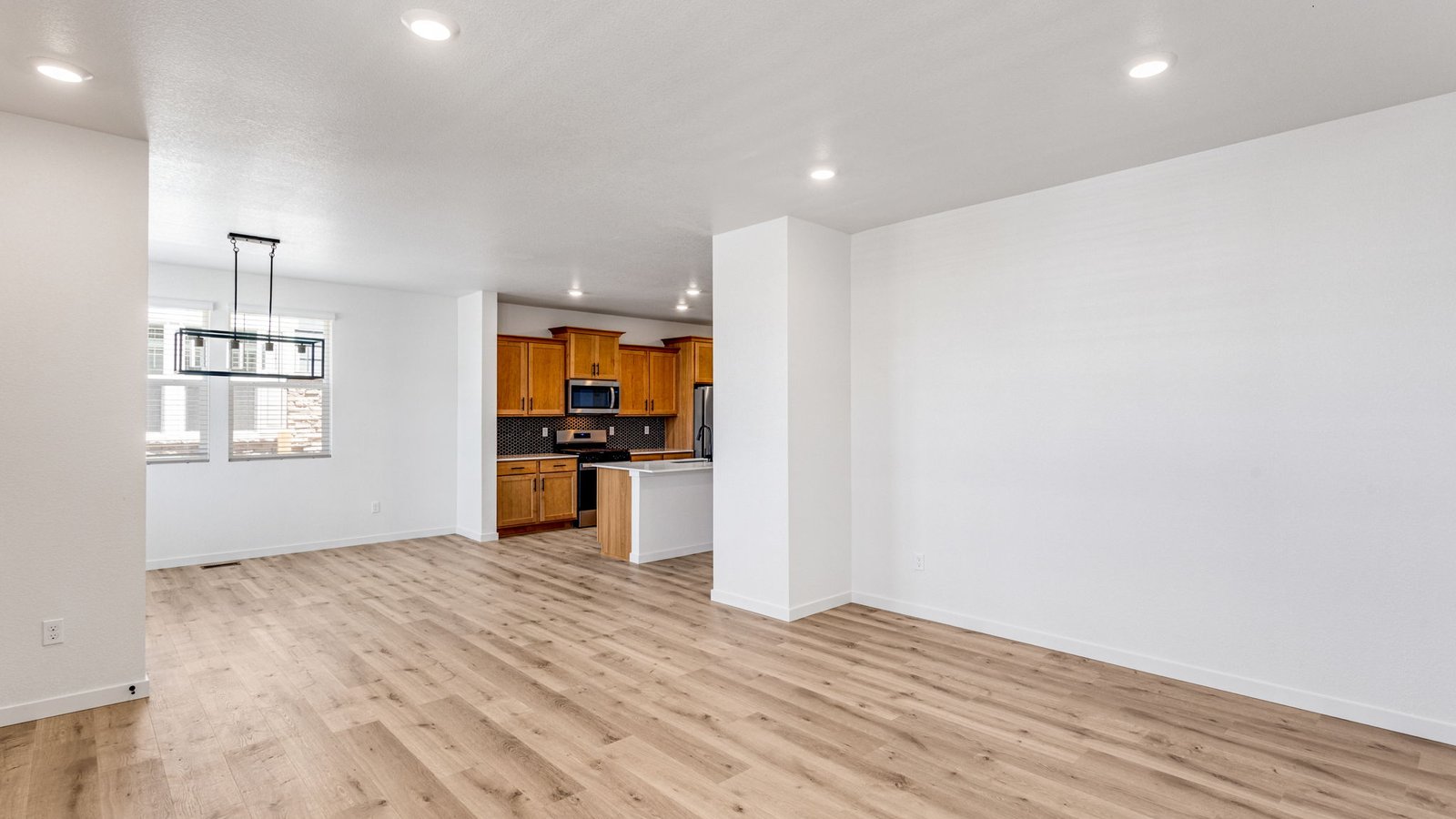 Open concept layout in new D.R. Horton home in Aurora, Colorado