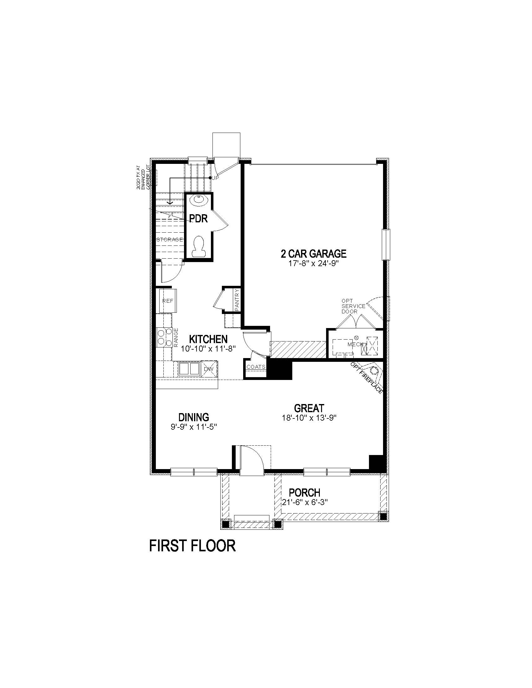 Washington floor plan at Horizon Uptown first floor d.r. horton