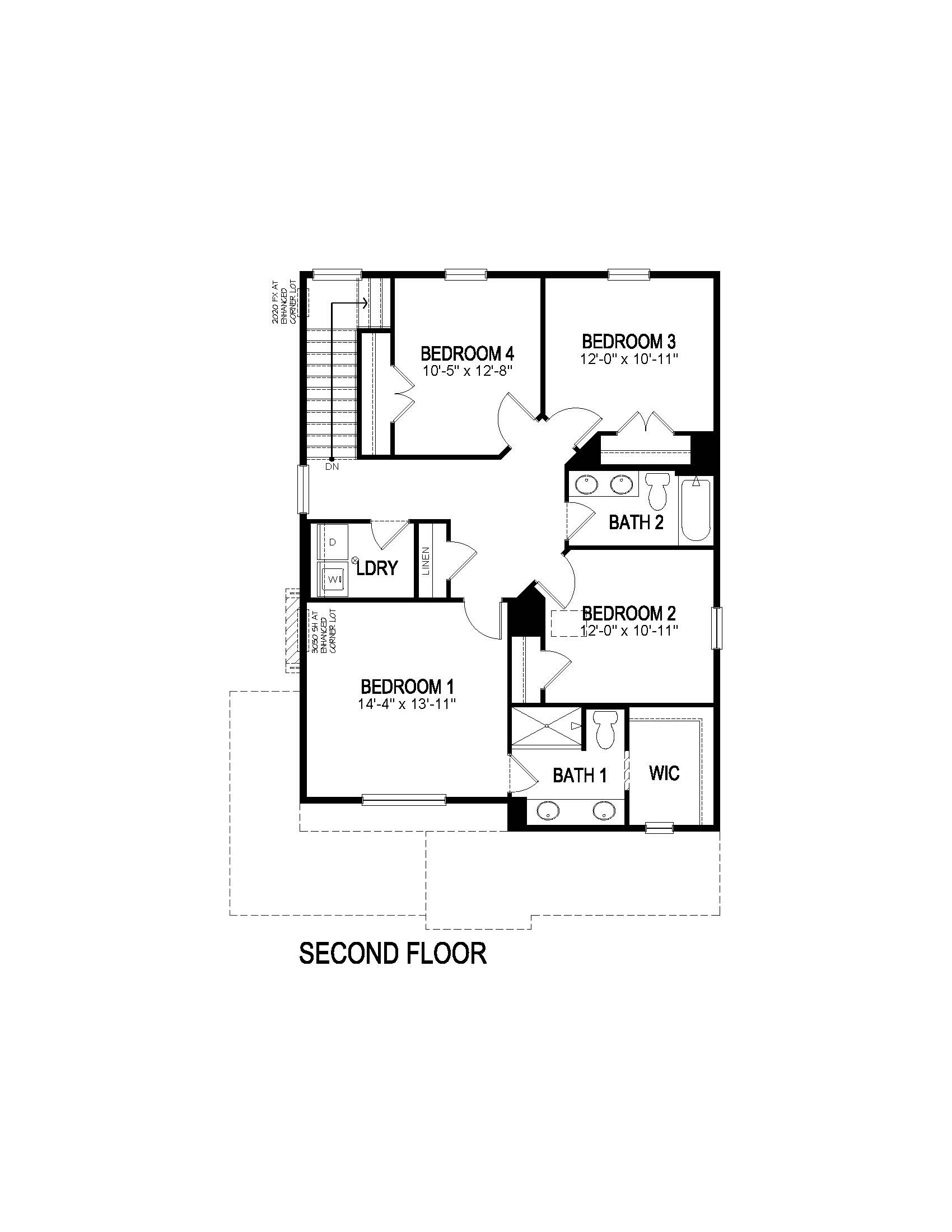 Washington floor plan at Horizon Uptown 2nd floor D.R. Horton