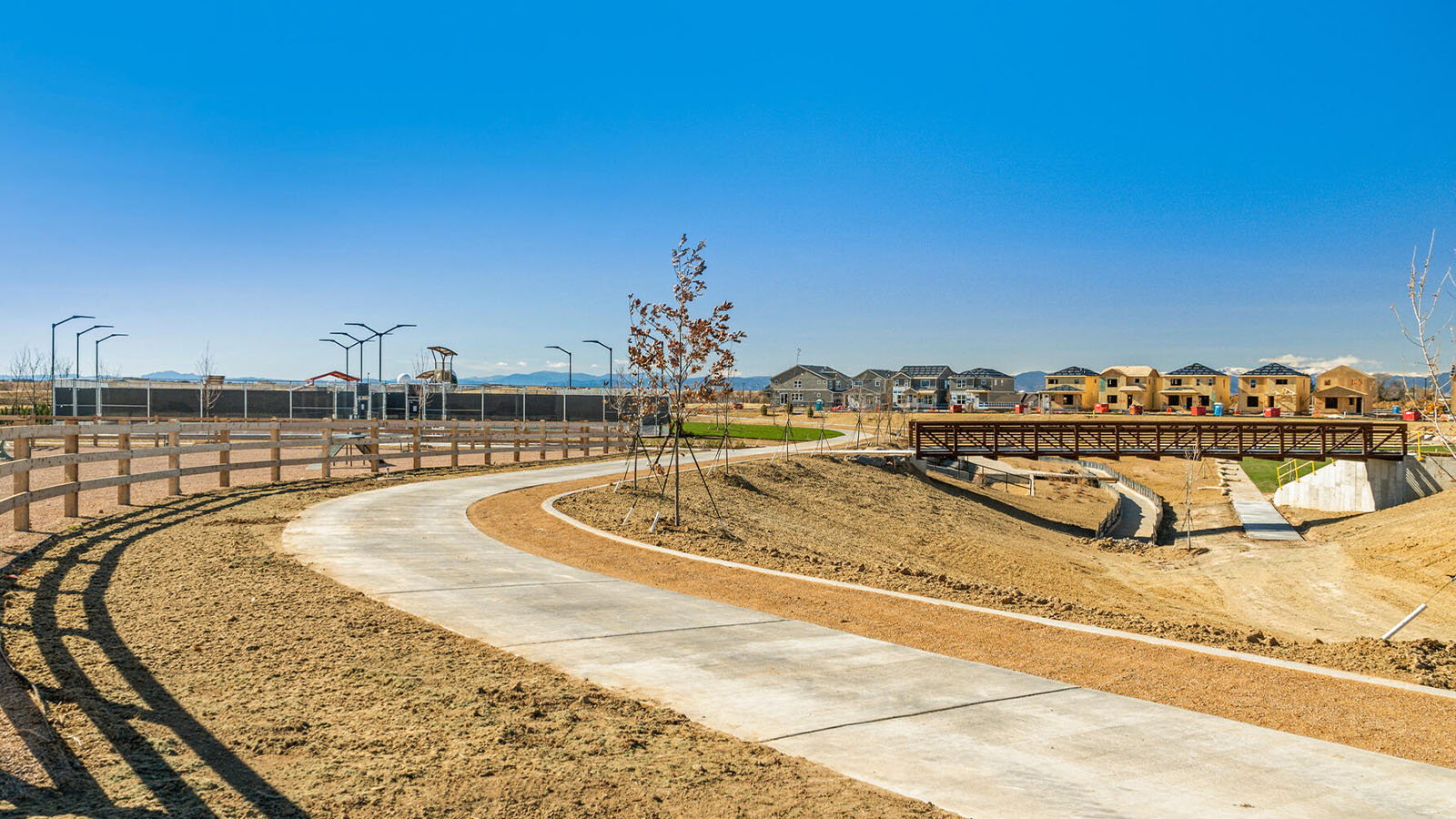 Neighborhood trail by Horizon Uptown new home community in Aurora, Colorado by D.R. Horton