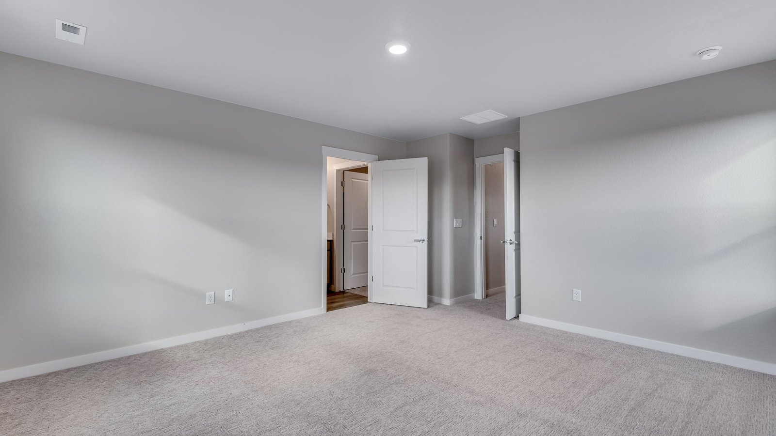 Main bedroom in new construction paired home