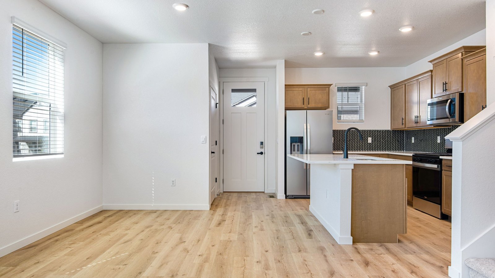 dining room with large window