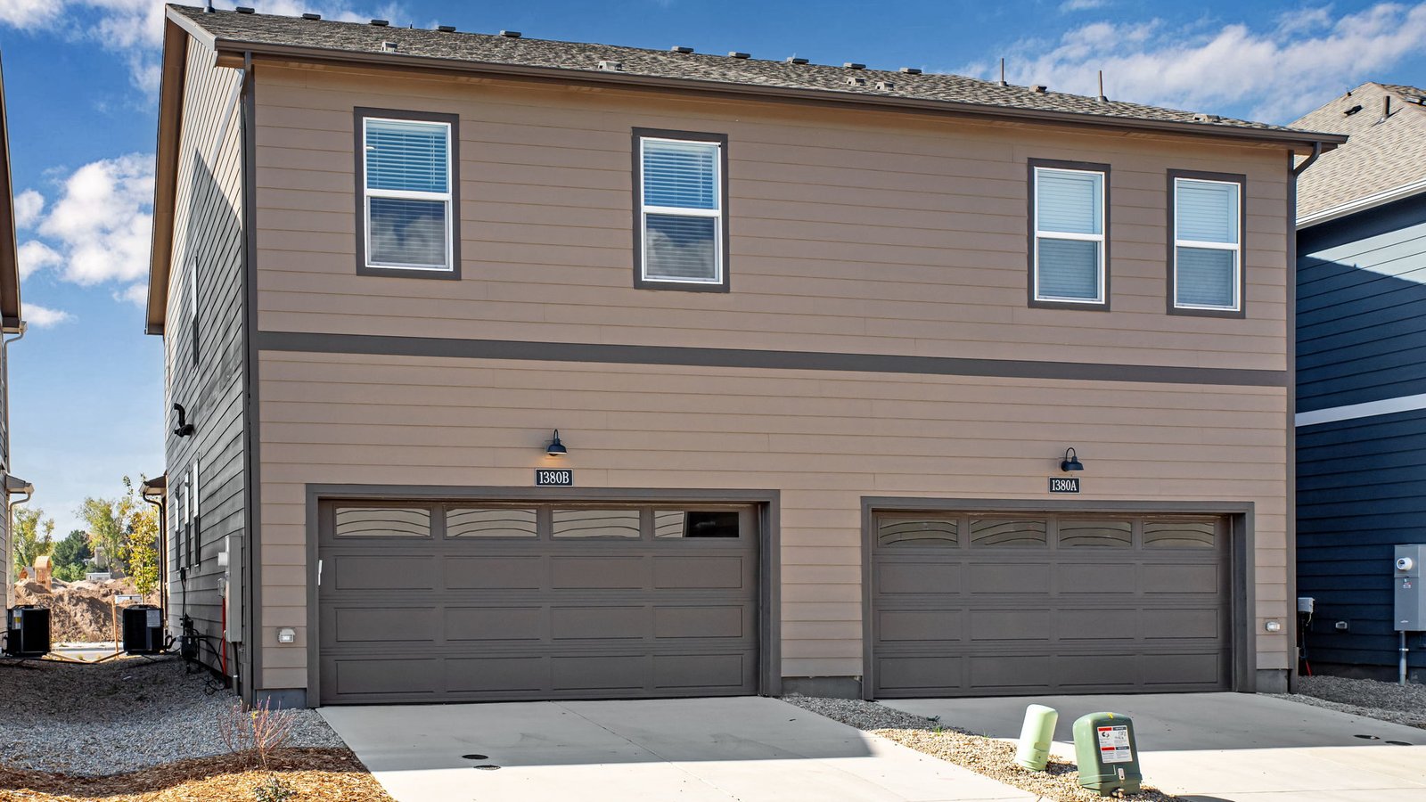 2-car garage of new construction home by D.R. Horton Aurora, CO