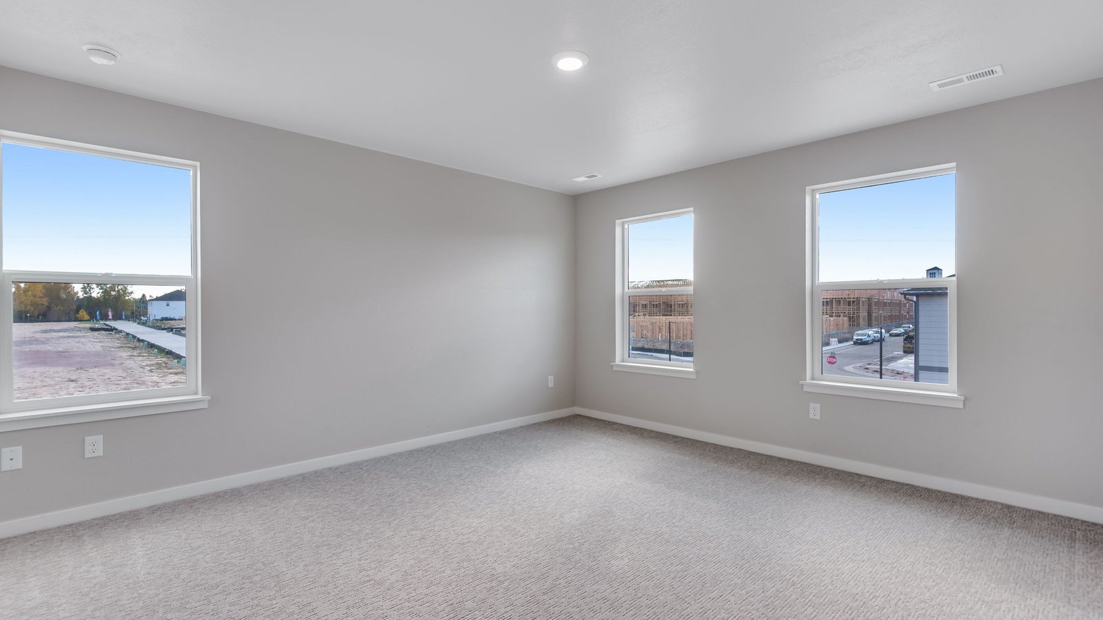 large primary bedroom in new home