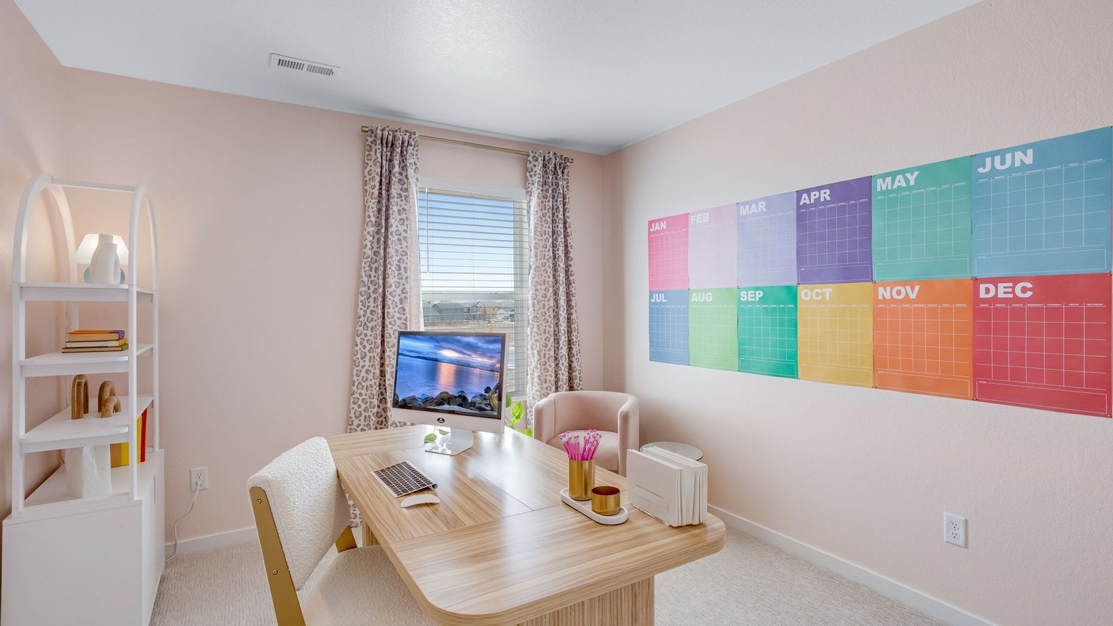 home office with large window in new construction windsor, co home