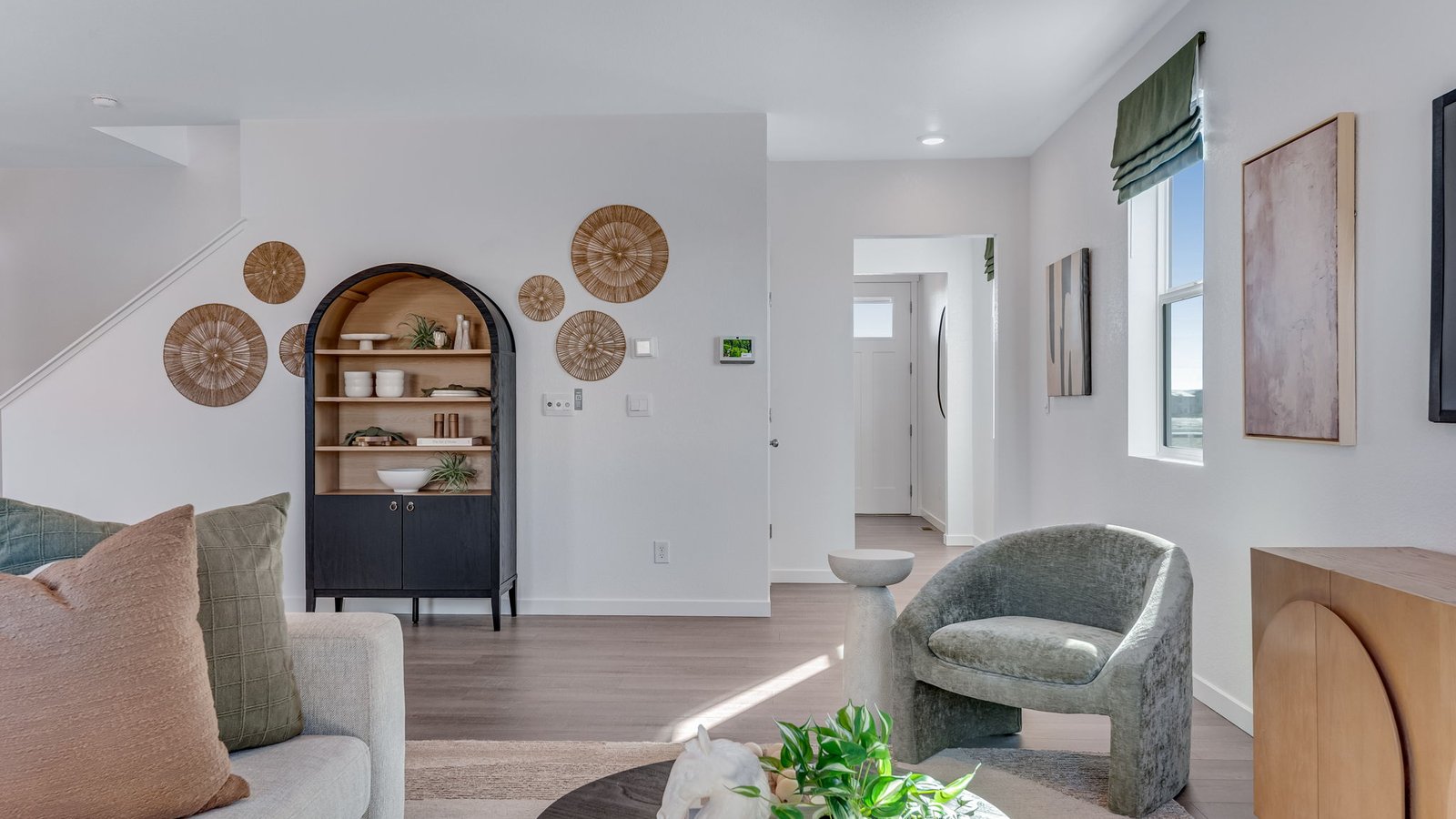 living area to entry way