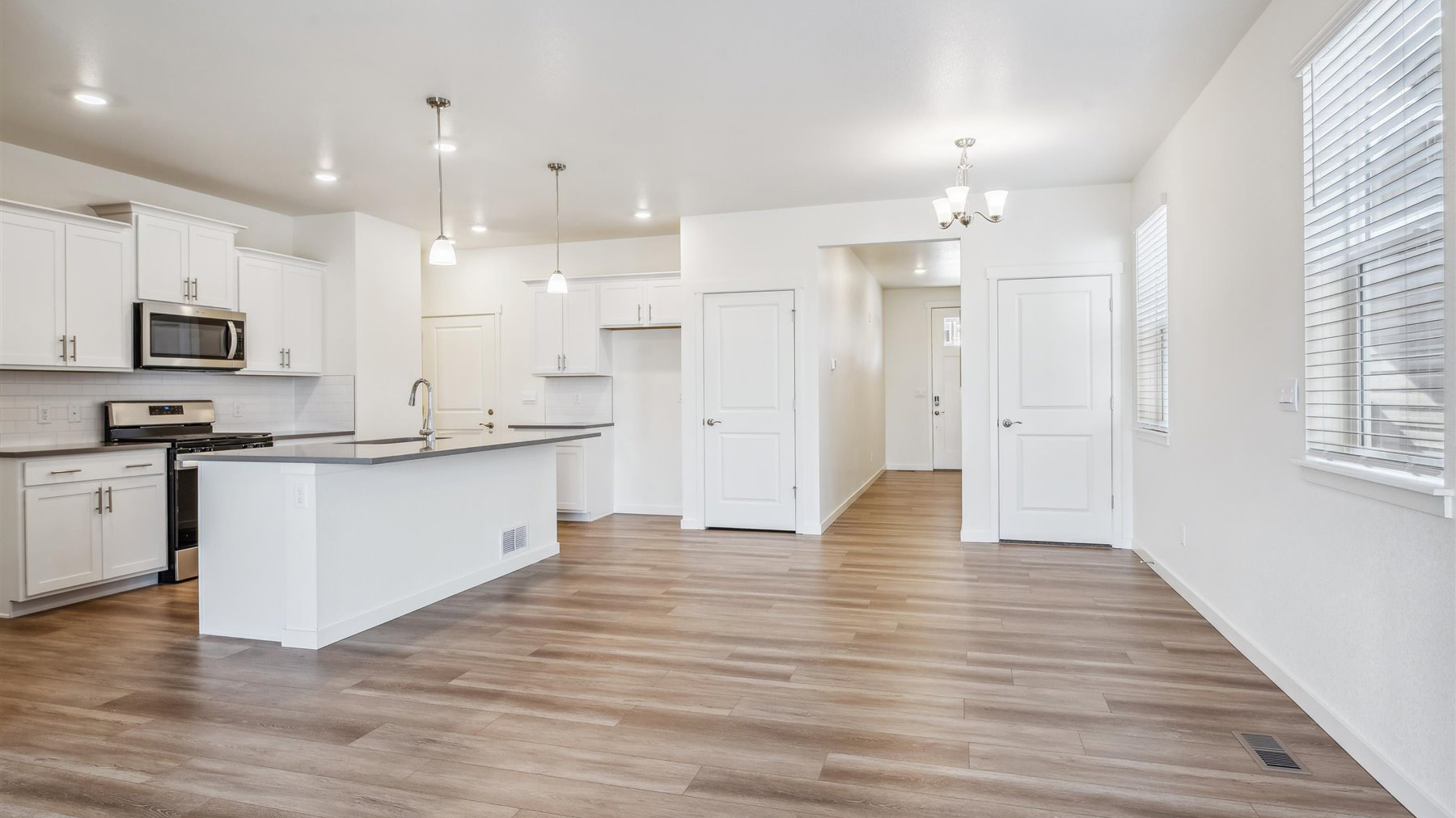 open concept great room in new home