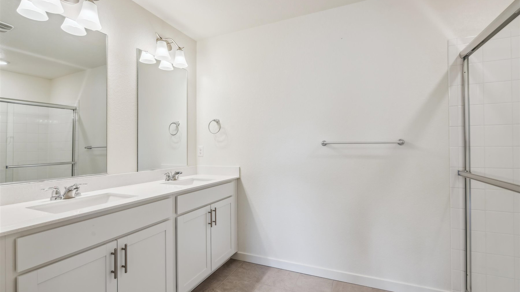 double sink bathroom in new home