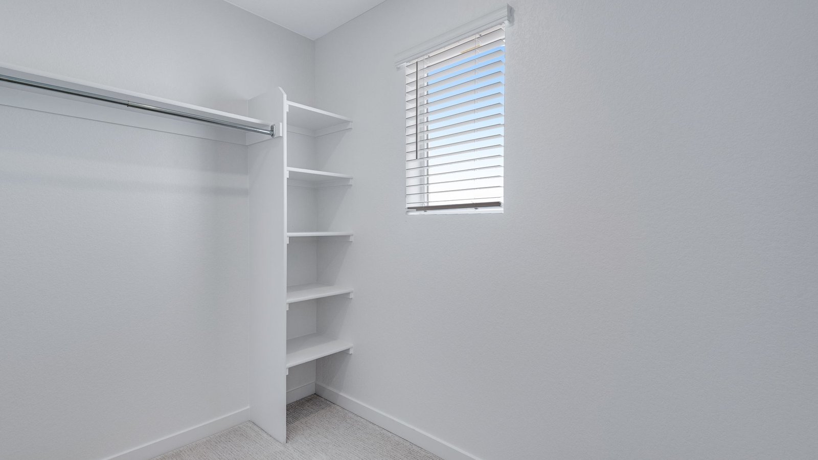 Large walk-in closet offering ample storage and organization for the primary suite.