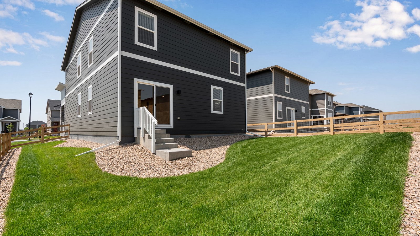 Landscaped backyard offering outdoor space for relaxation and recreation.