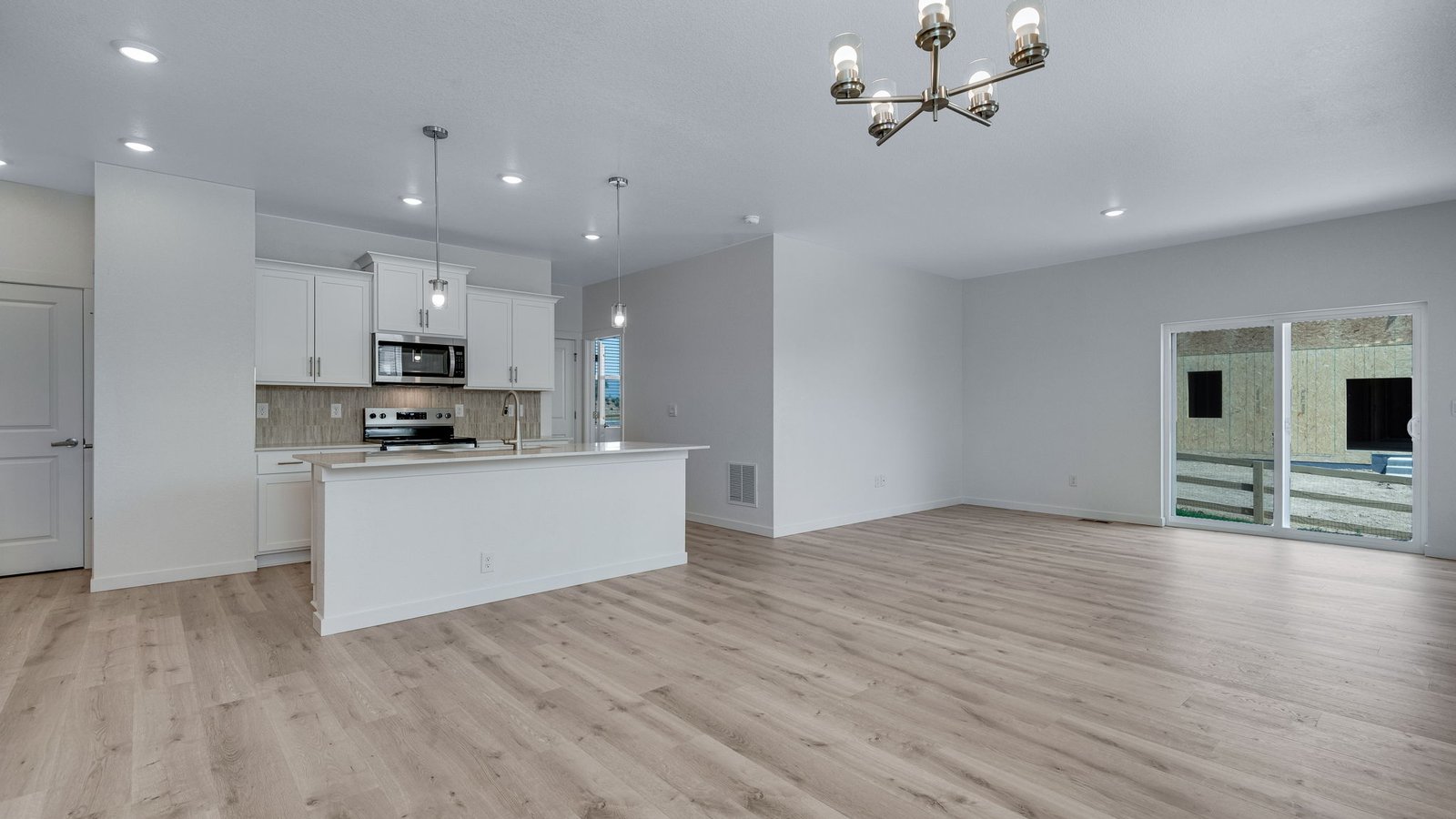 Open-concept great room in the Elm floor plan designed for comfortable everyday living and entertaining.