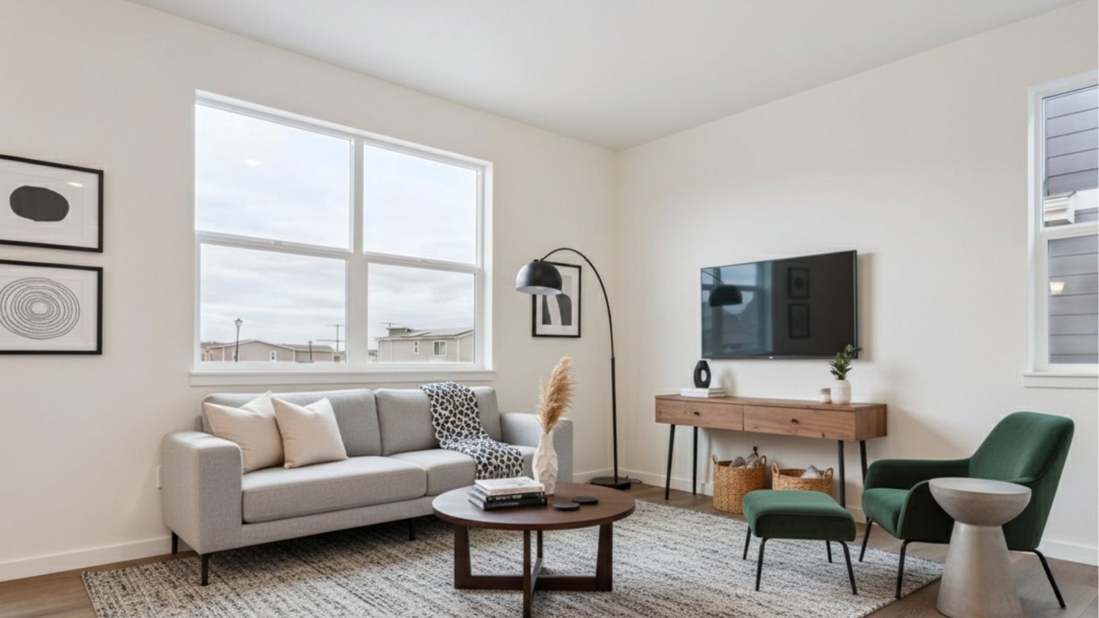 great room in ranch new home