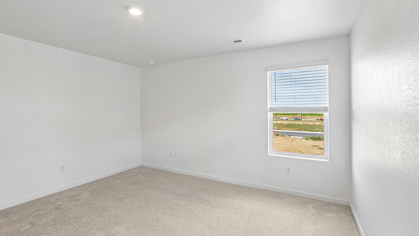 Primary bedroom in new home in Johnstown Colorado