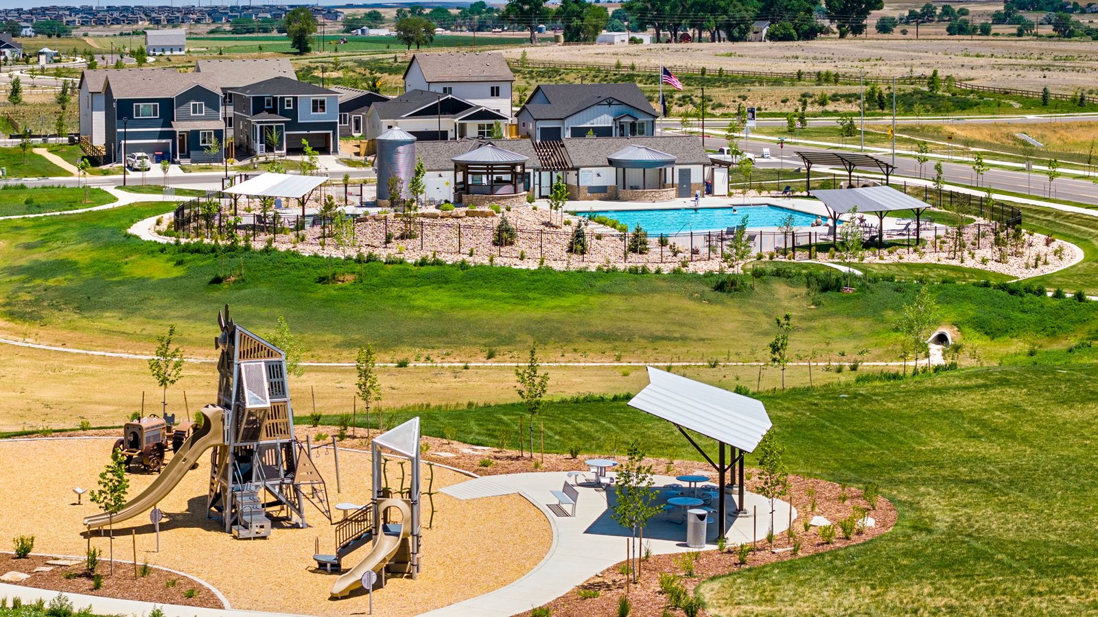 Neighborhood park and open green space located within Granary in Johnstown.