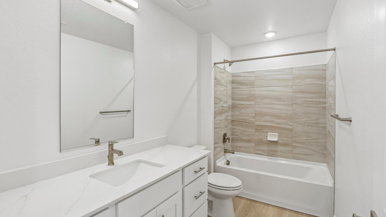 Secondary bathroom in new home at Granary community in Johnstown Colorado