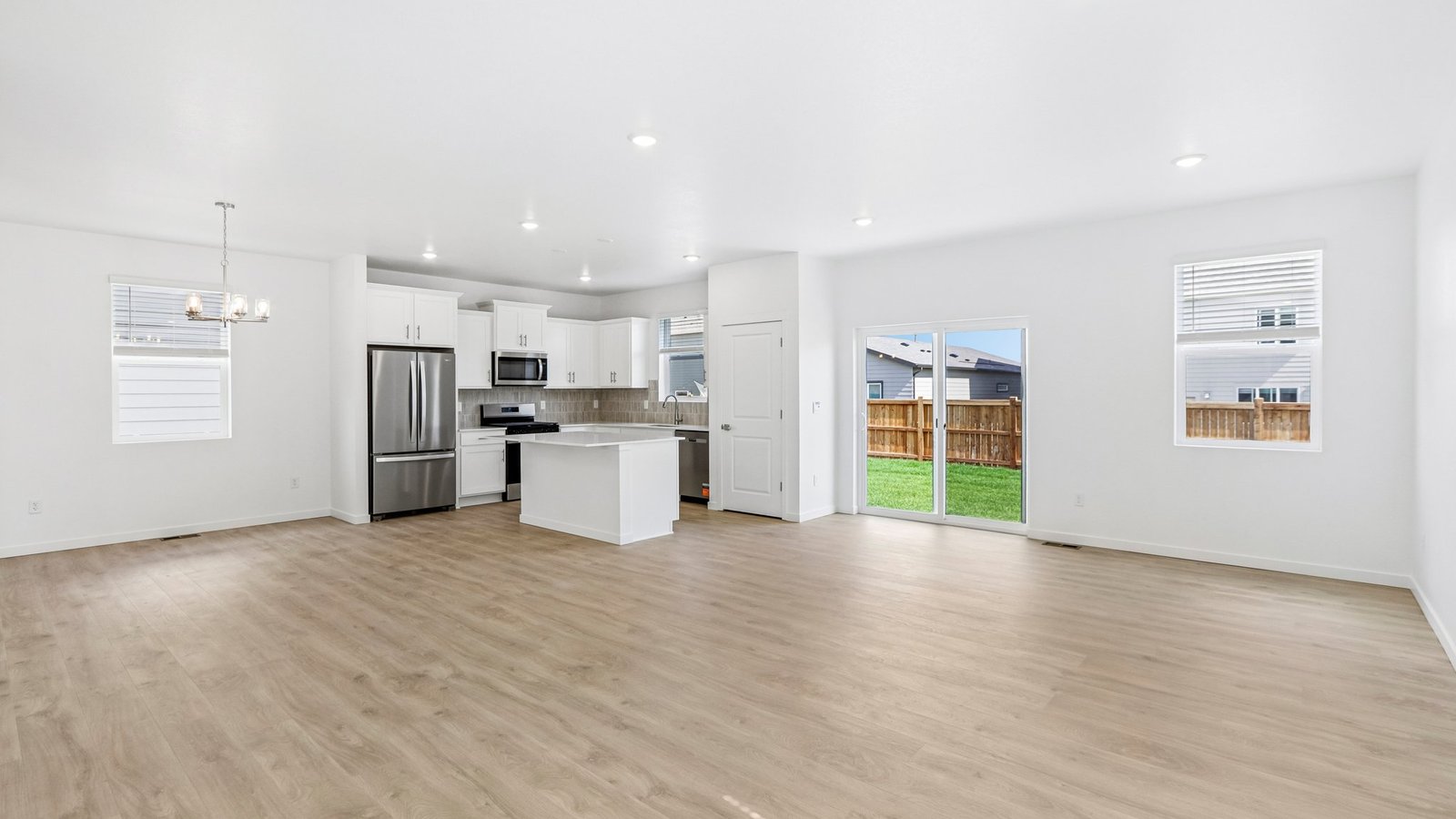 First floor open concept living area of Elder floor plan