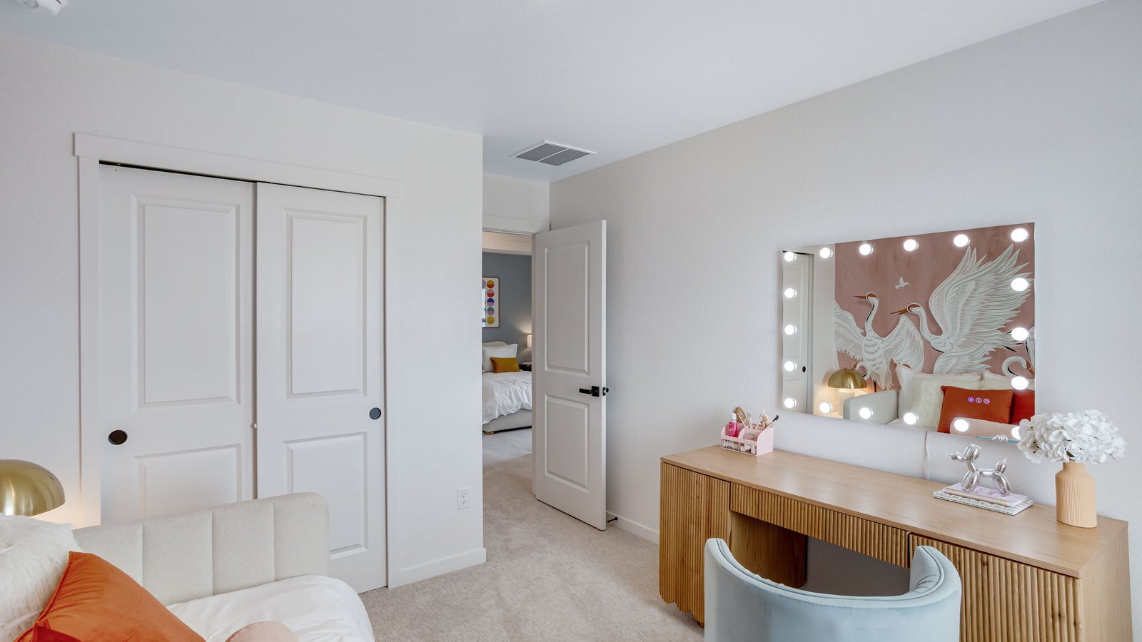 Guest bedroom in new home for sale