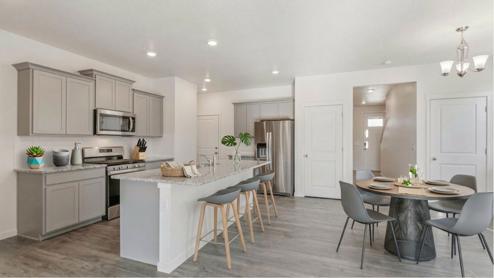 Open concept living space in new home for sale
