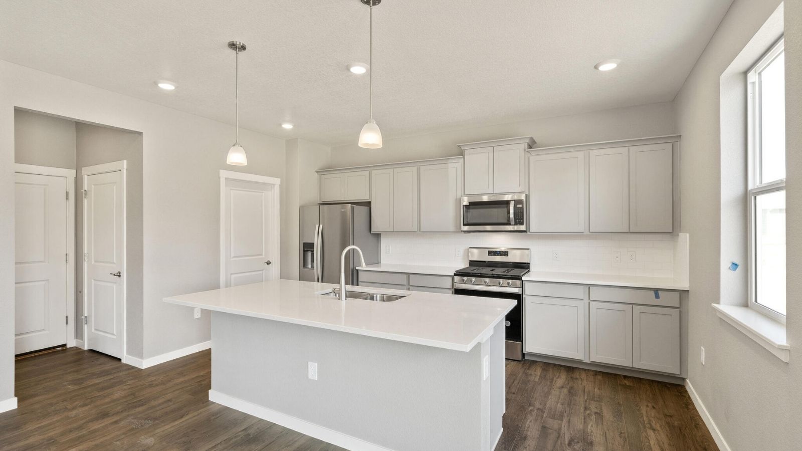 kitchen with island in new brighton, co home