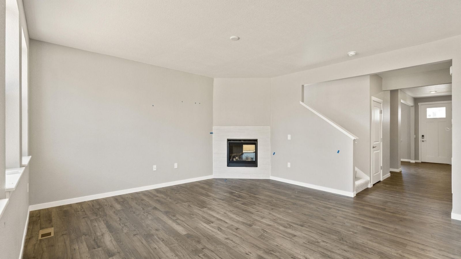 living room with fireplace