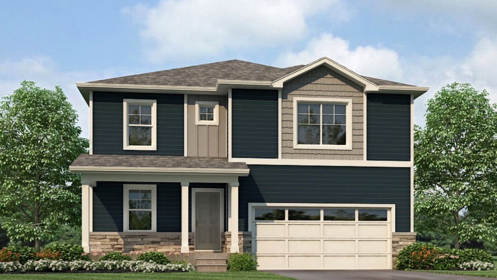 exterior rendering of brighton, co two story home