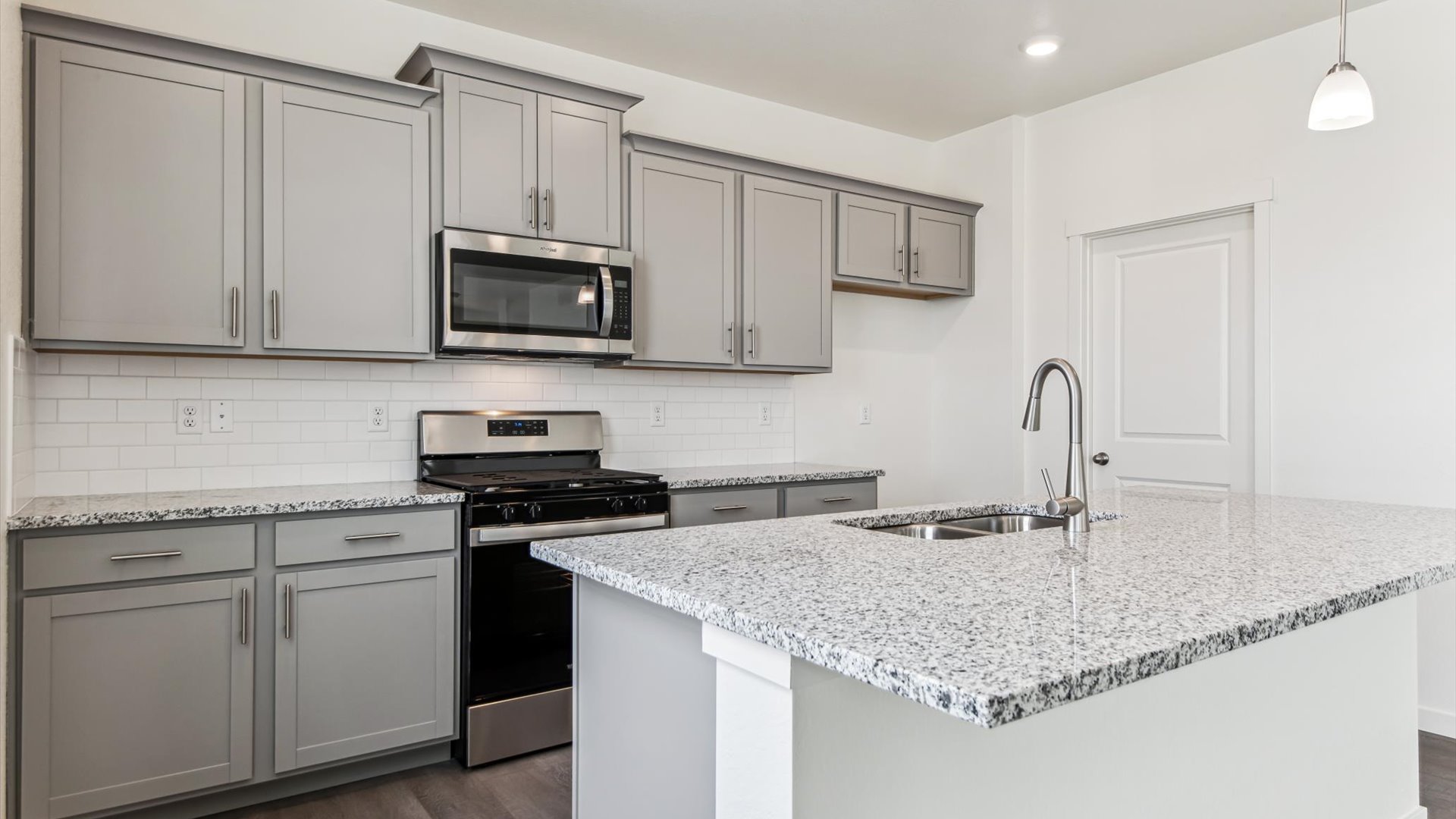 Gray cabinets in home for sale