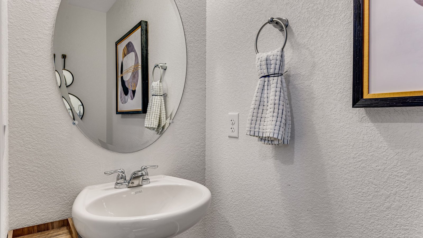 first floor powder room in D.R. Horton new construction home near brighton colorado