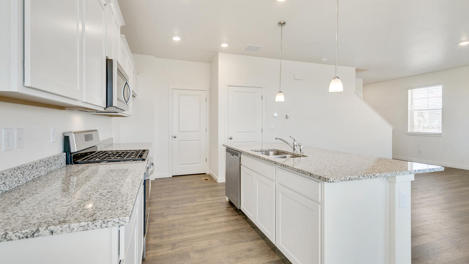 kitchen with white cabinets