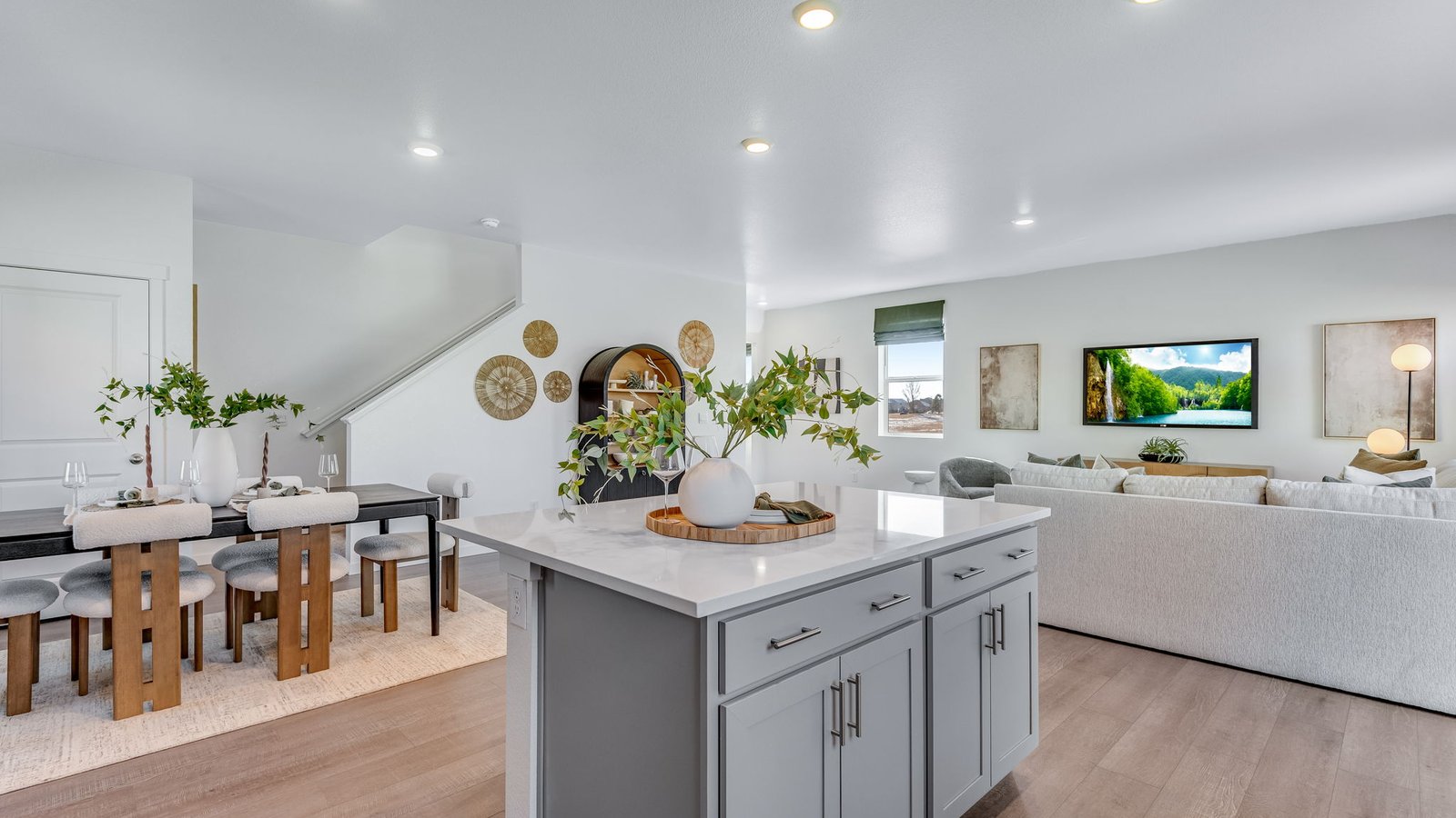 kitchen island of model home in colorado by d.r. horton