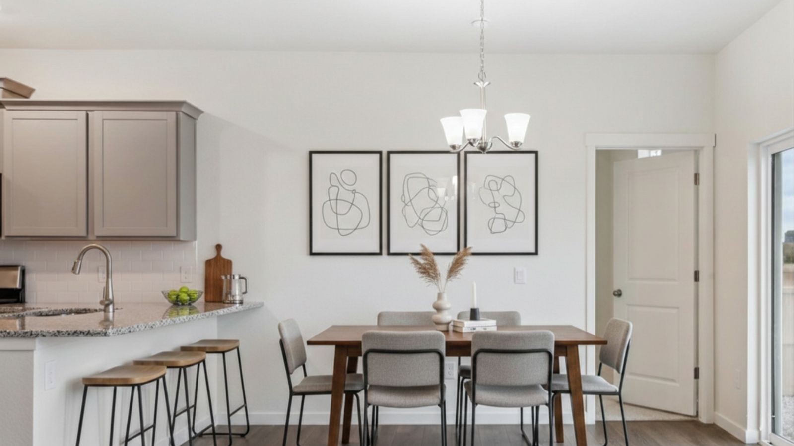 dining area in new ranch home