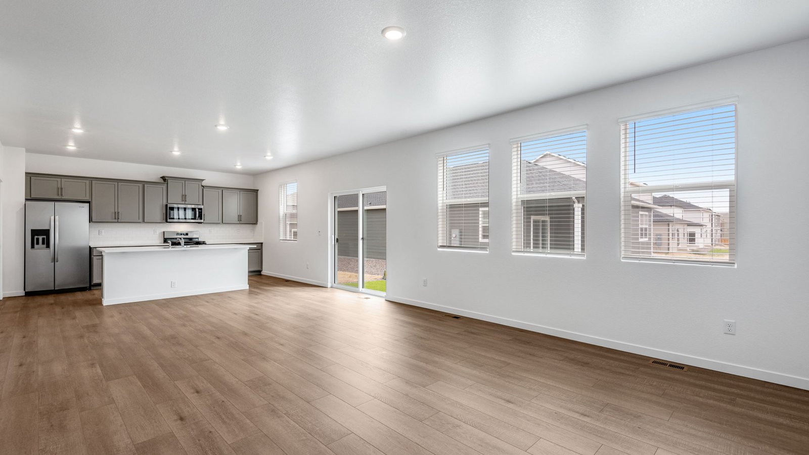 Open concept floor plan with natural light in new home at Silver Peaks Community