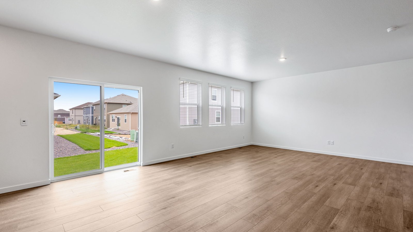 Open concept dining room area of new home in Lochbuie Colorado