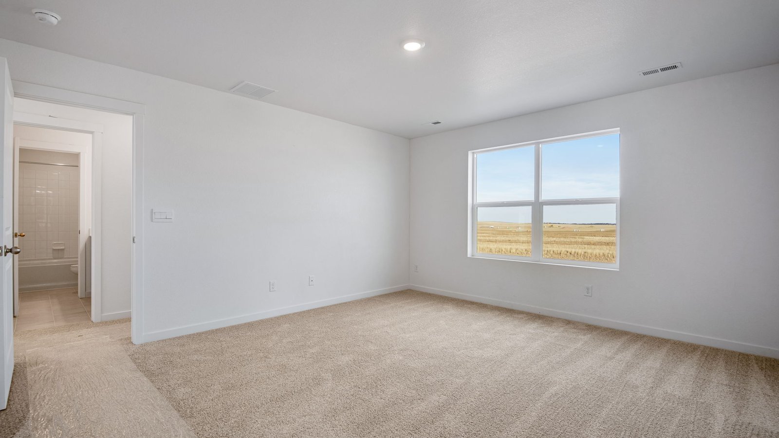 new home with a large primary bedroom