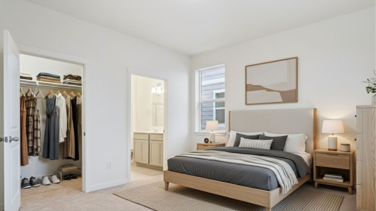 primary bedroom in new home