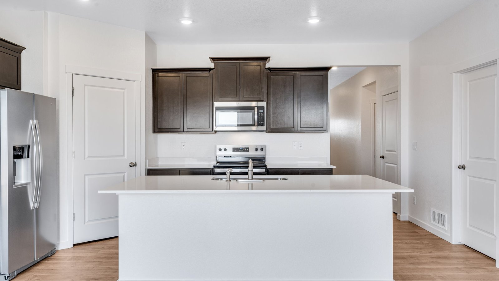 Spacious kitchen with new finishes in home at Lakeside Canyon Community