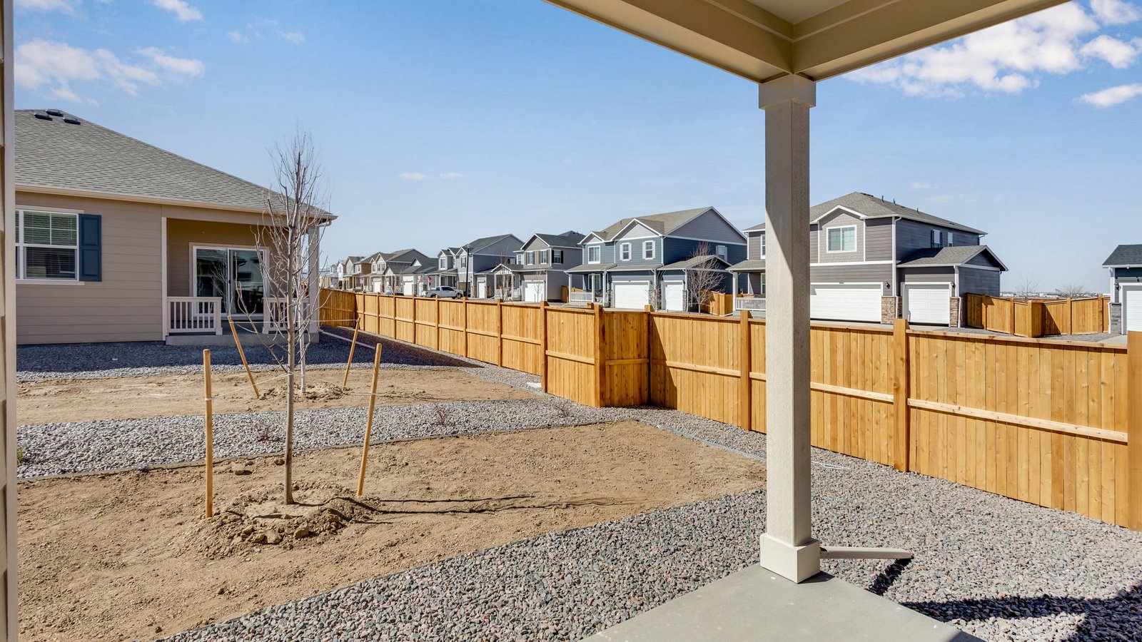 covered patio in new home