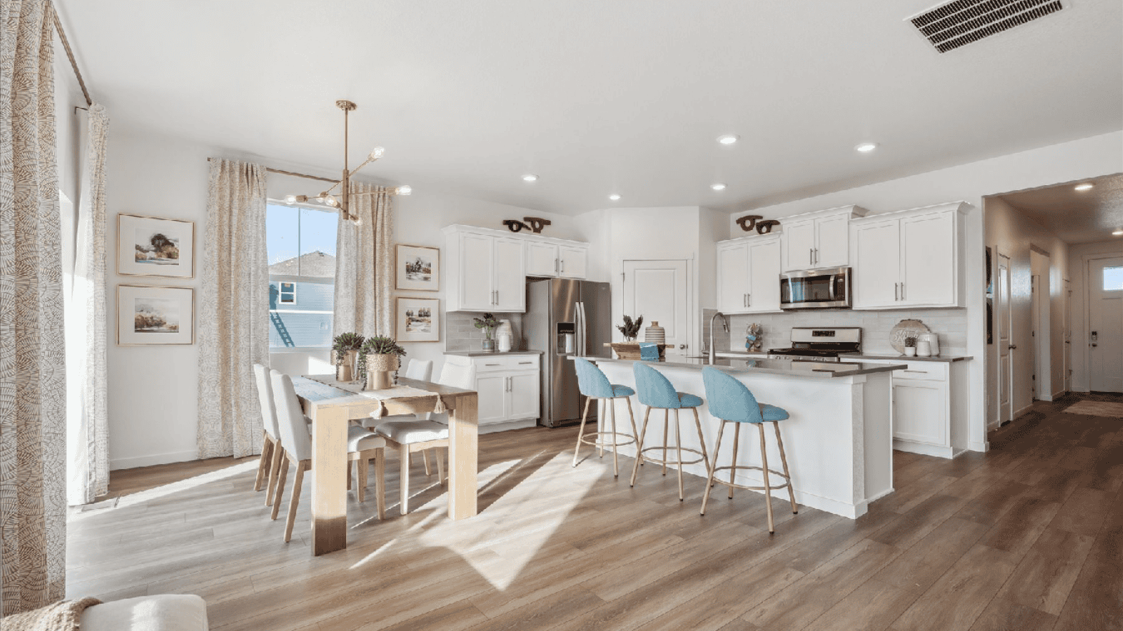 Kitchen with white cabinets