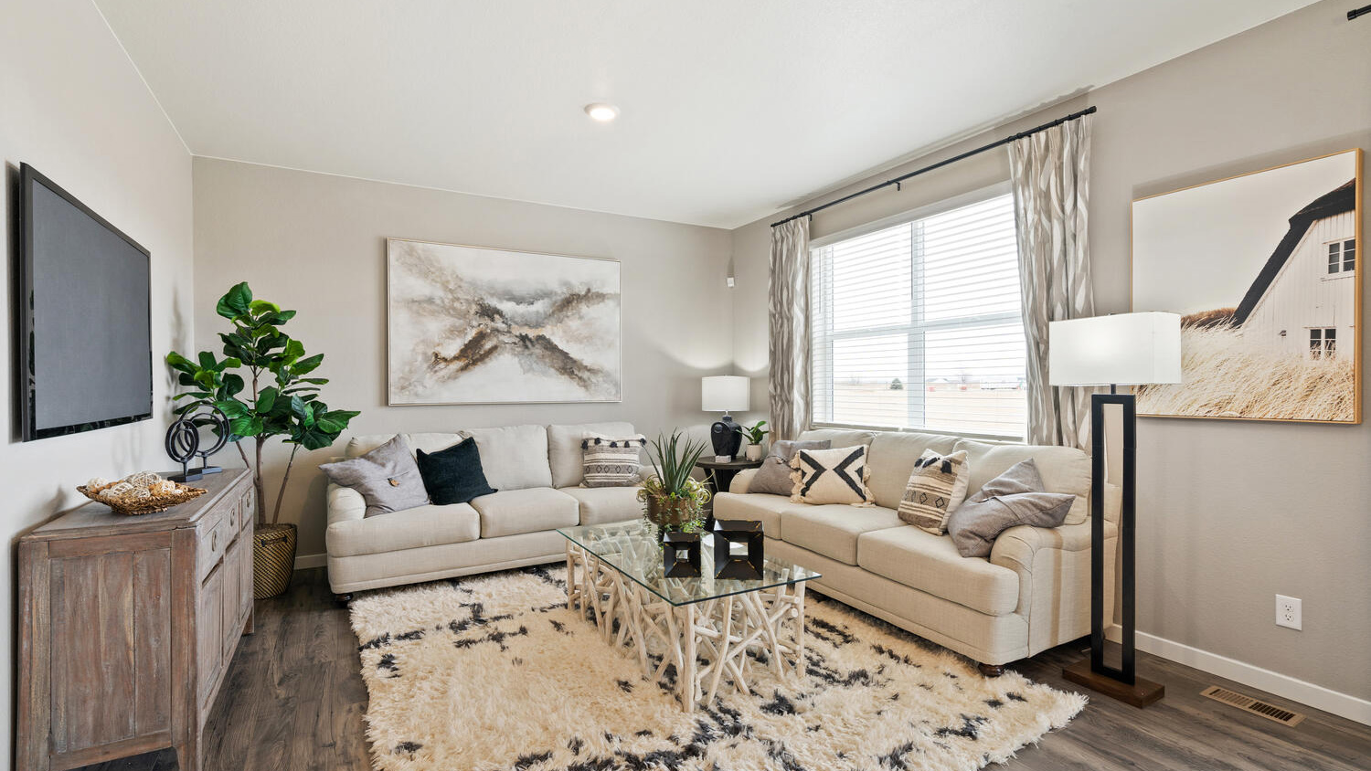 Living room of new home in Mead, Colorado