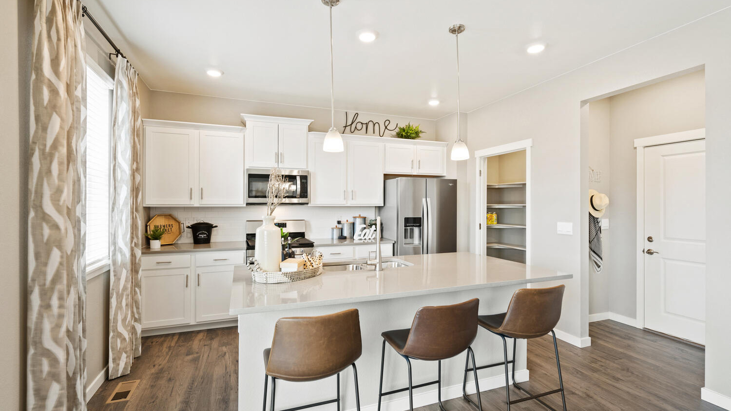 Spacious kitchen island in new D.R. Horton home in Mead, Colorado