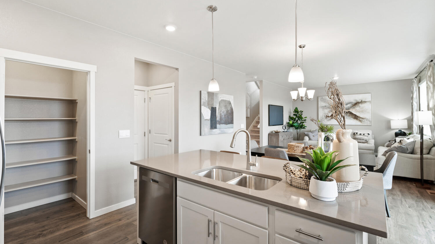 Spacious kitchen with large pantry in new home Bellamy floorplan