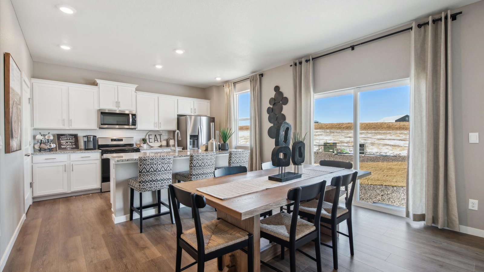 Kitchen with white cabinets