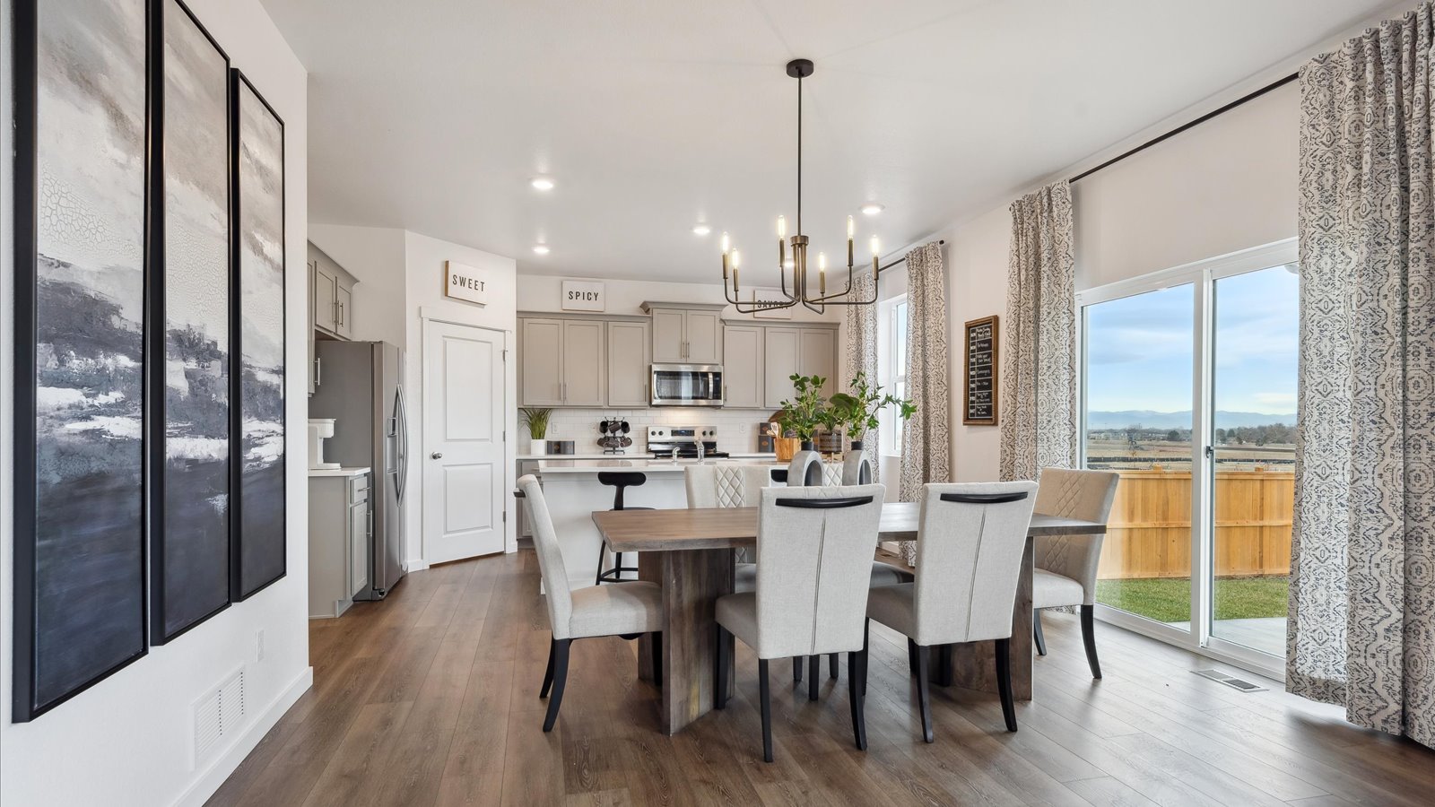 Dining room with natural light in new home at Lakeside Canyon