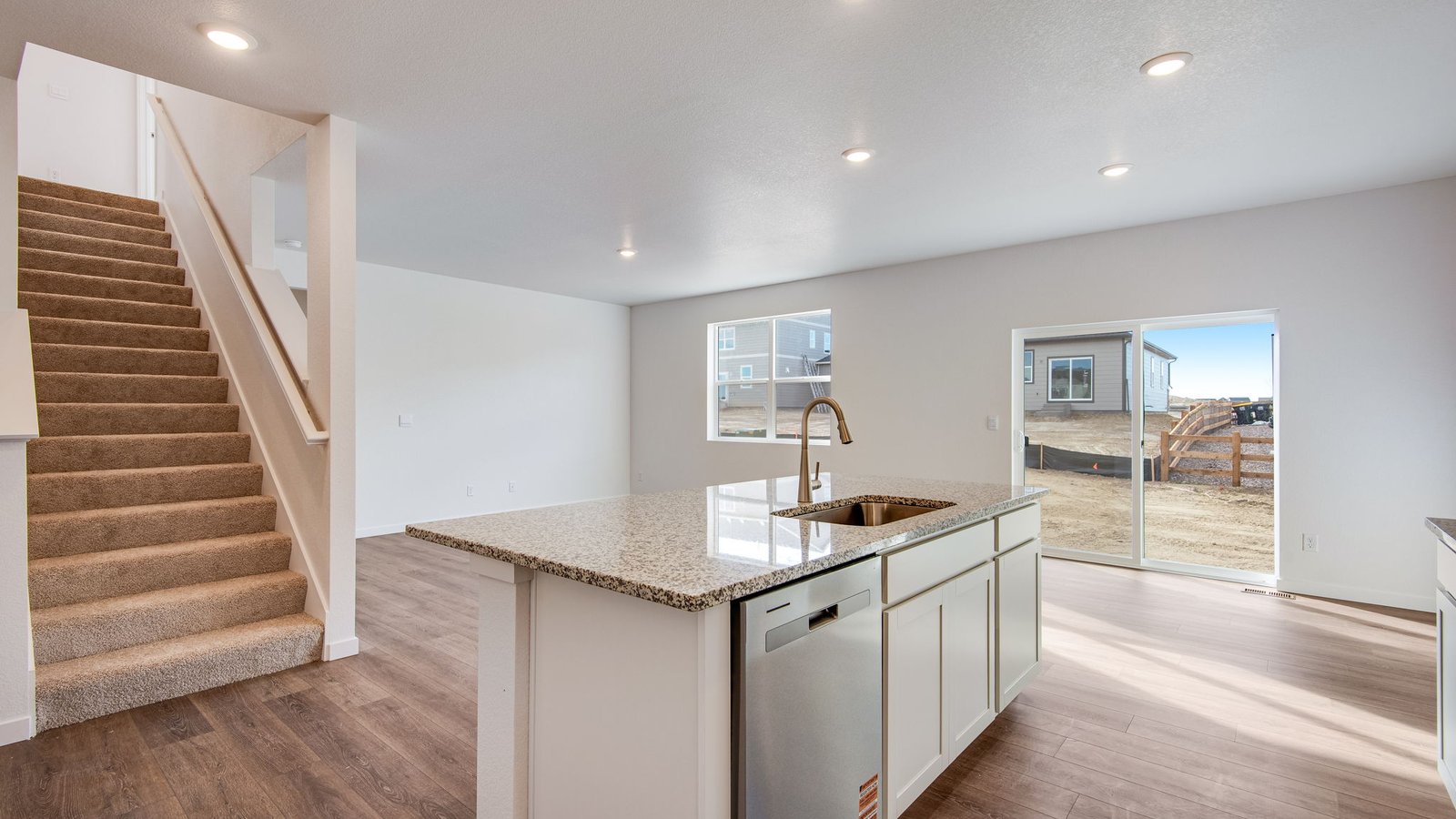 kitchen with white cabinets in new home