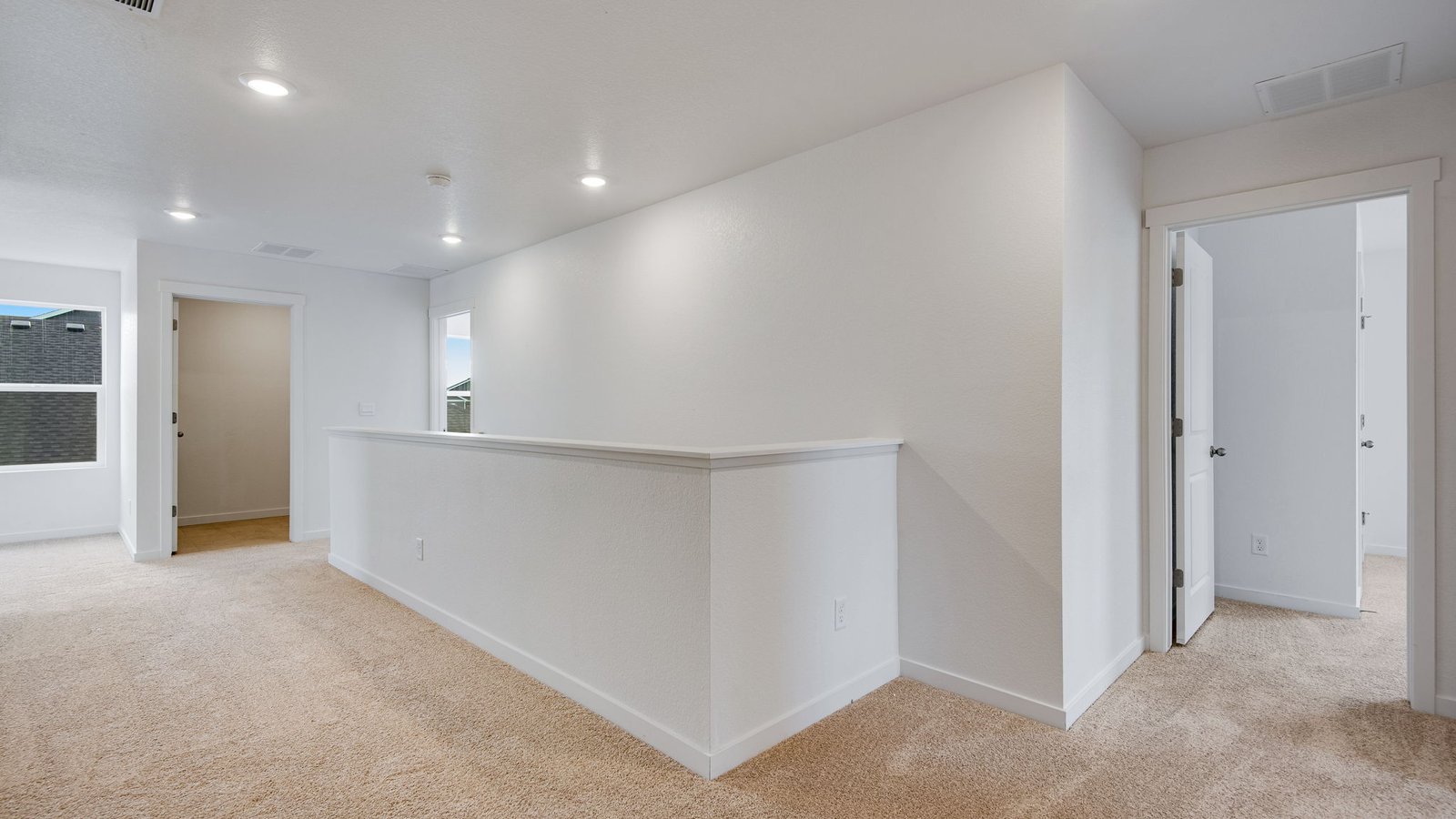 second floor stair landing in new home