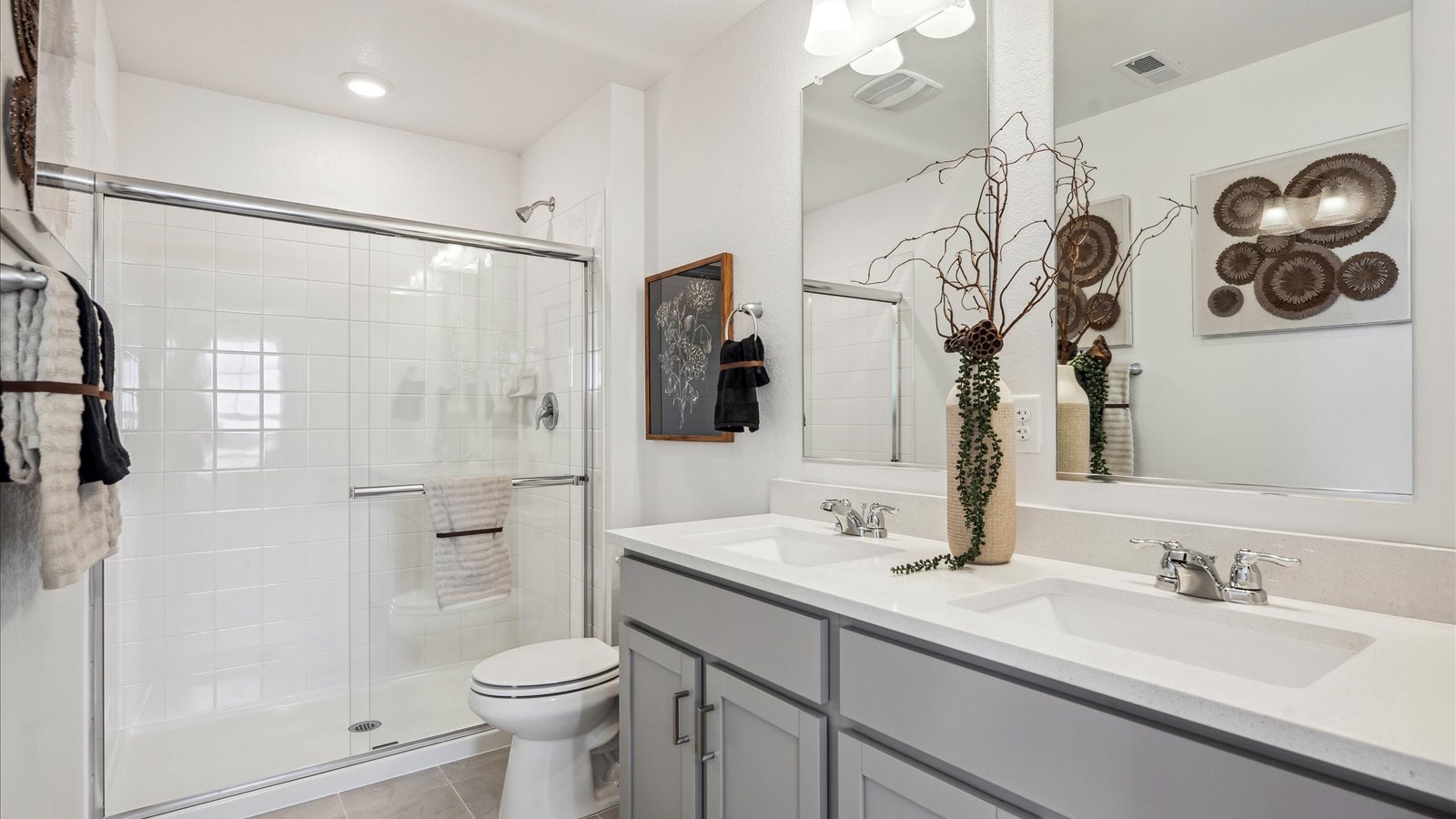 Primary bathroom in Vail floor plan with dual sinks and modern fixtures